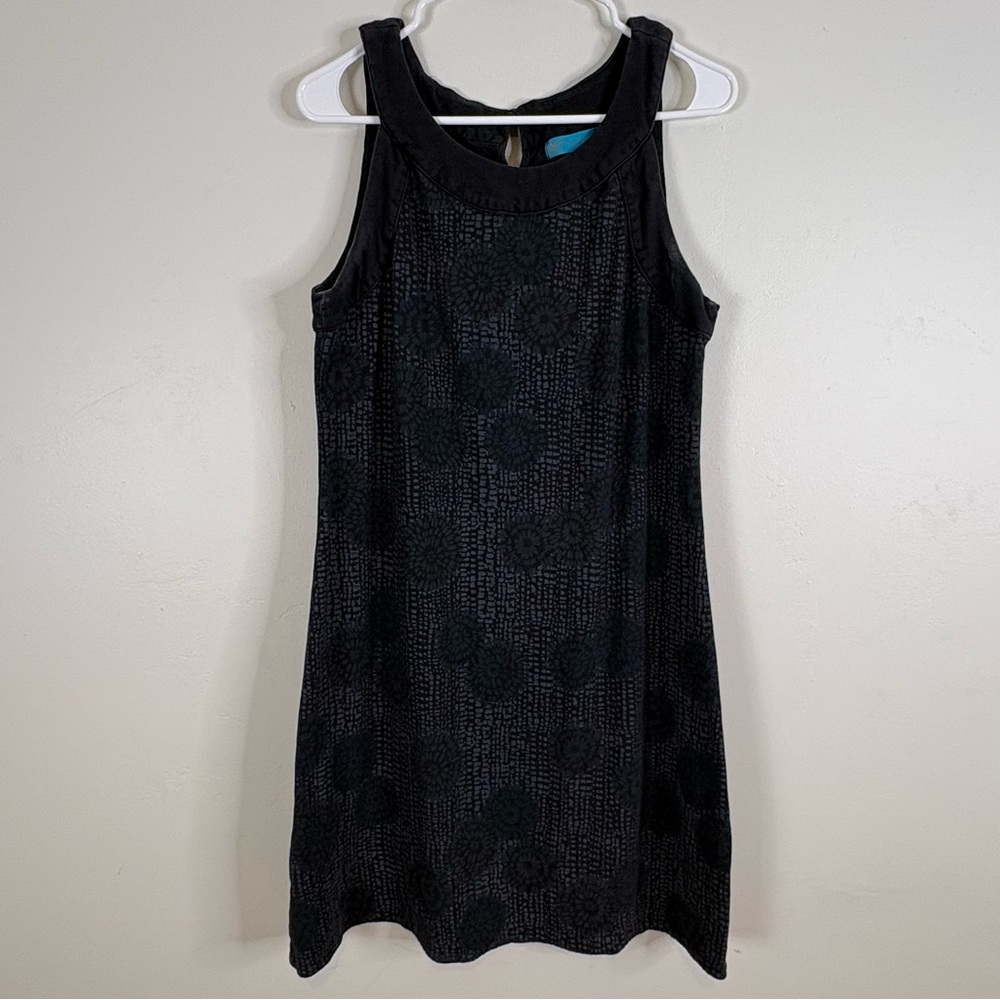 Fresh Produce Cotton Sleeveless Dress Black & Gray Size Medium